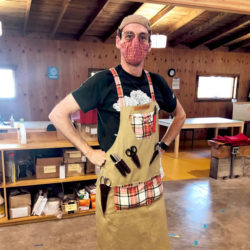 Elf Shawn definitely holds the record for the most shears carried by one apron.