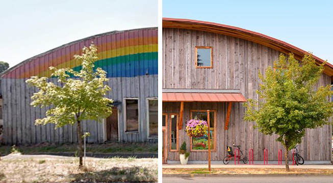 Original skating rink compared to Softstar's welcoming remodeled workspace
