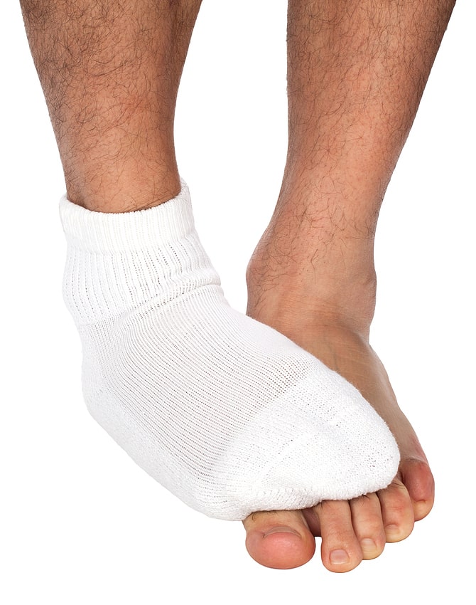 Typical socks pinching toes together