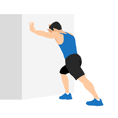 Calf stretch against wall