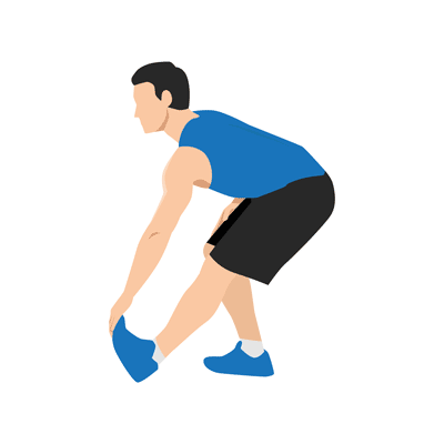 Calf stretch bending forward