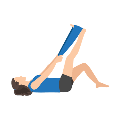 Laying hamstring stretch with towel